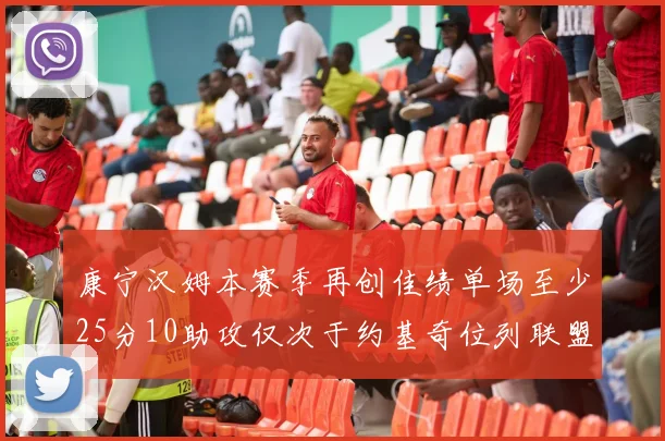 康宁汉姆本赛季再创佳绩单场至少25分10助攻仅次于约基奇位列联盟第二
